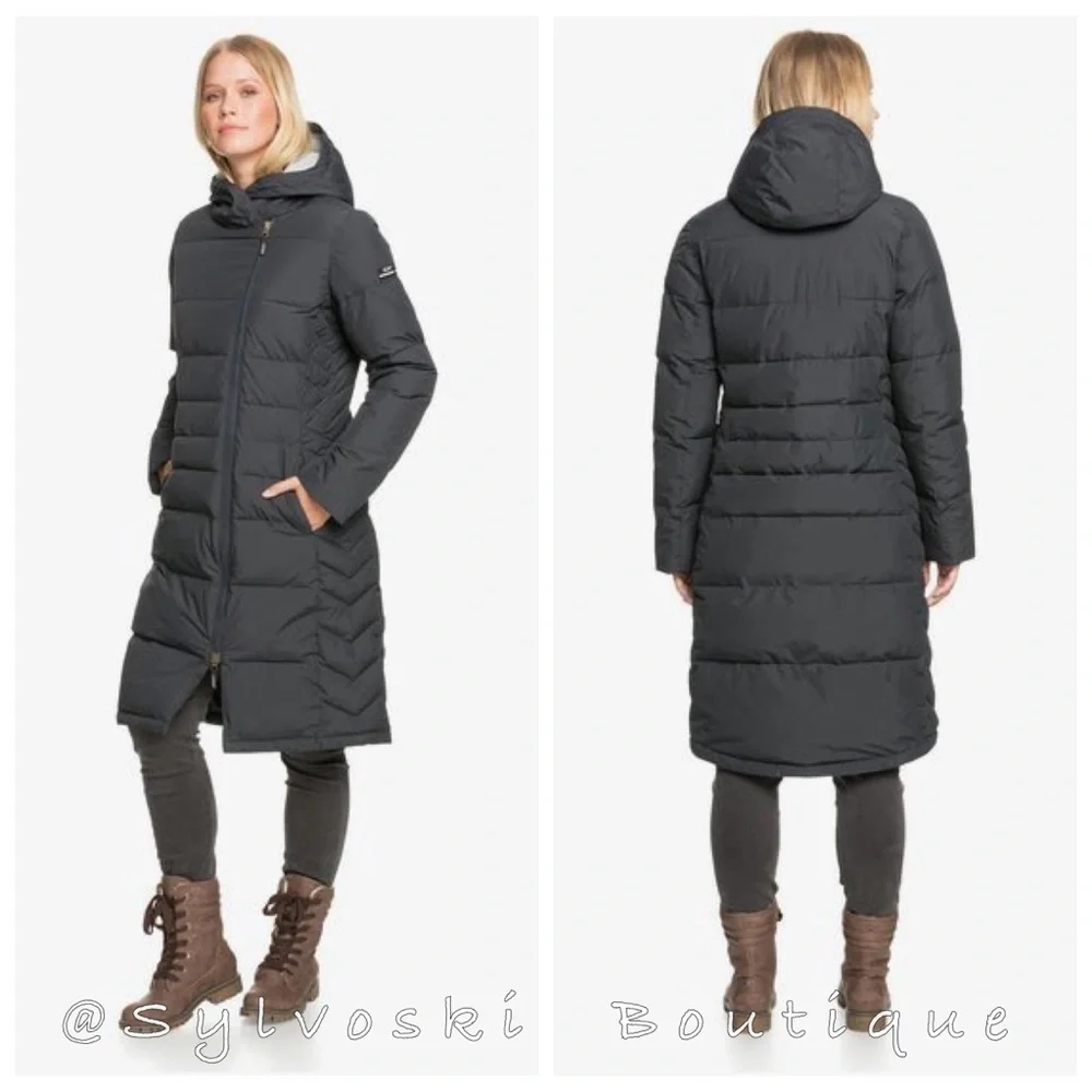 🔥 ROXY Everglade - Longline Hooded Waterproof Puffer Jacket NWT - Picture 2 of 15